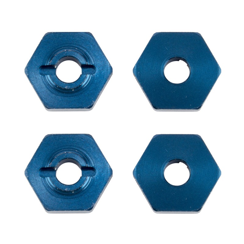 Hexagones de roue Team Associated FT 1:14, aluminium bleu