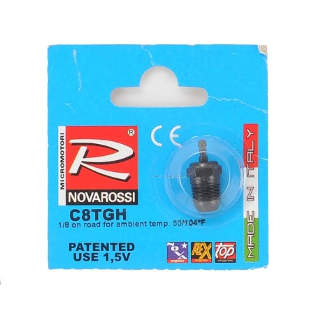 NOVAROSSI C8TGH Glow Plug TURBO gold EXTRA COLD N°8 ( 10 - 40°C ) 1/8 On Road