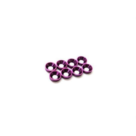 Rondelle fraisée en alliage Hiro Seiko 3 mm (taille S) [violet] (8 pièces)