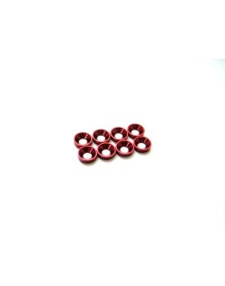 Rondelle fraisée en alliage Hiro Seiko 3 mm (taille S) [Rouge] (8 pièces)