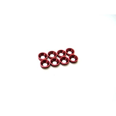 Rondelle fraisée en alliage Hiro Seiko 3 mm (taille S) [Rouge] (8 pièces)