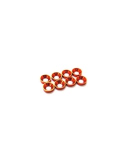 Rondelle fraisée en alliage Hiro Seiko 3 mm (taille S) [Orange] (8 pièces)