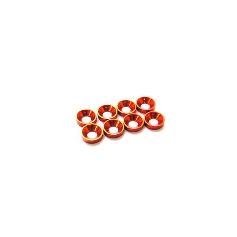 Rondelle fraisée en alliage Hiro Seiko 3 mm (taille S) [Orange] (8 pièces)