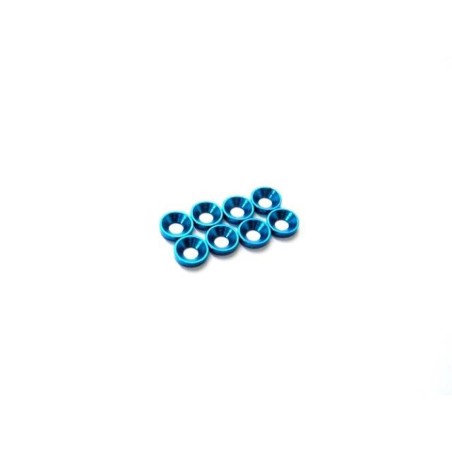 Rondelle fraisée en alliage Hiro Seiko 3 mm (taille S) [Y-bleu] (8 pièces)