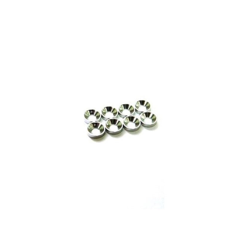 Rondelle fraisée en alliage Hiro Seiko 3 mm (taille S) [Argent] (8 pièces)