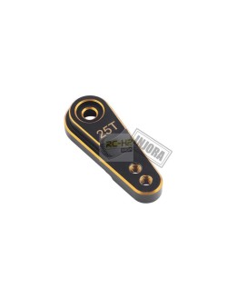 INJORA 1PCS M2.5 25T Metal Steering Link Servo Arm Horn for Traxxas TRX-4 Black-Gold