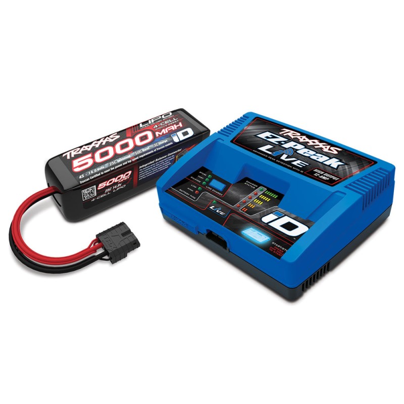 Traxxas Chargeur EZ-Peak Live iD 2971G + Lipo 14.8V 5000mAh 2889X