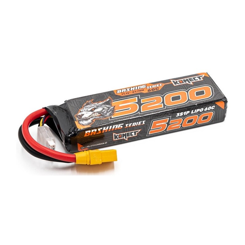 Konect Lipo 11.1v 5200mah 60C 3S1P Bash XT60