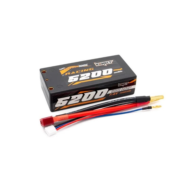 Konect Lipo Shorty 7.4v 5200mah 100C 2S2P KN-LP.RT-2S5200-ST