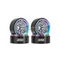 INJORA Turbine 1.3" CNC Aluminium Beadlock Wheels For 1/24 1/18 RC Crawler (W1303) RAINBOW WITH SILVER