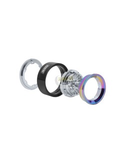 INJORA Turbine 1.3" CNC Aluminium Beadlock Wheels For 1/24 1/18 RC Crawler (W1303) RAINBOW WITH SILVER