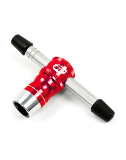 Clé à douille 17 mm en aluminium anodisé rouge