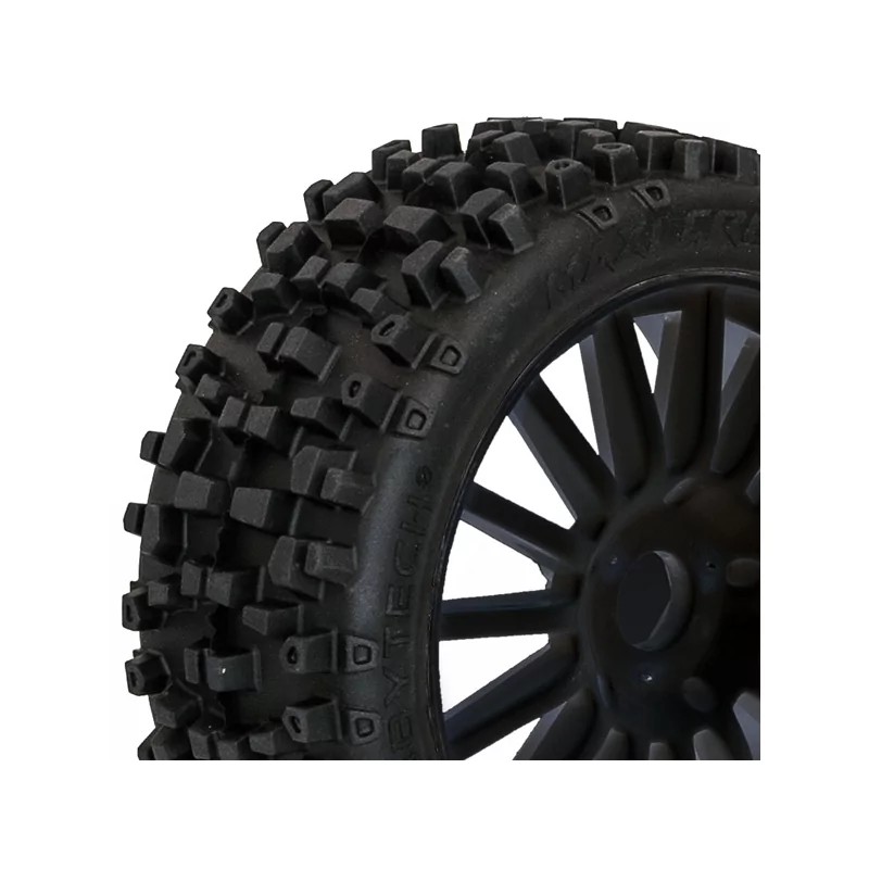 Hobbytech HTR Pneus + Jantes Noir Maxi Cross 1/8 ( paire ) HTR-T458B