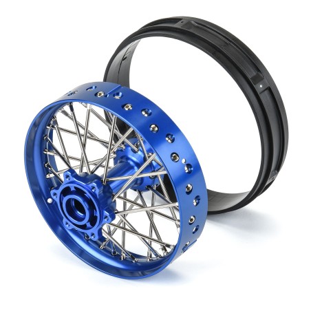 Roue arrière Pro-Spec Aluminium V2 1/4 Bleu/Bleu (1) : Promoto-MX PRO283700T1