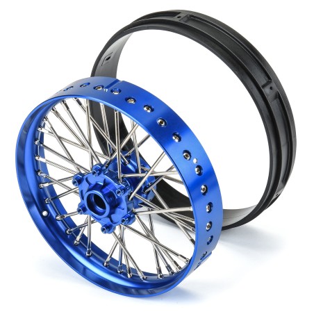 Roue AVANT Pro-Spec Aluminium V2 1/4 Bleu/Bleu (1) : Promoto-MX PRO283600T1