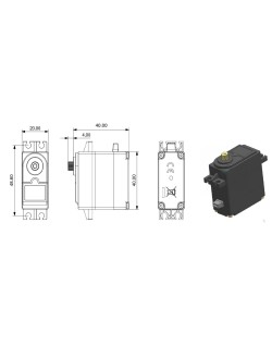 Servomoteur « S150MH » 15 kg 25 T/JR à engrenages métalliques
