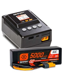 Spektrum Combo Chargeur Smart S155 + Lipo Smart 11.1v 5000mah 50C IC5