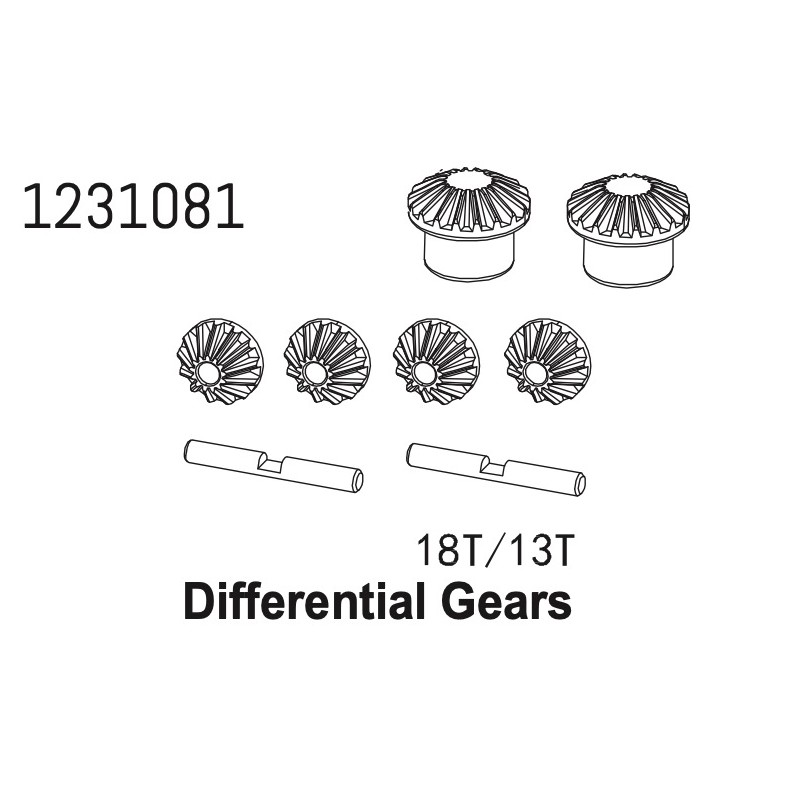 Ensemble de pignons de différentiel 18T/13T CR4.4