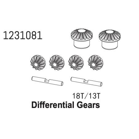 Ensemble de pignons de différentiel 18T/13T CR4.4