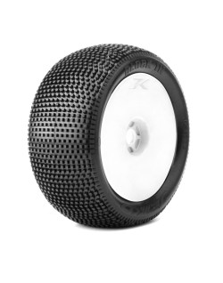 Pneus Jetko Truggy 1/8 Block In (2) sur jantes blanches