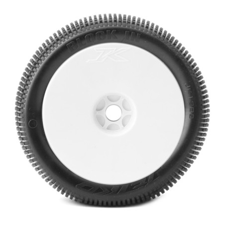 Pneus Jetko Truggy 1/8 Block In (2) sur jantes blanches