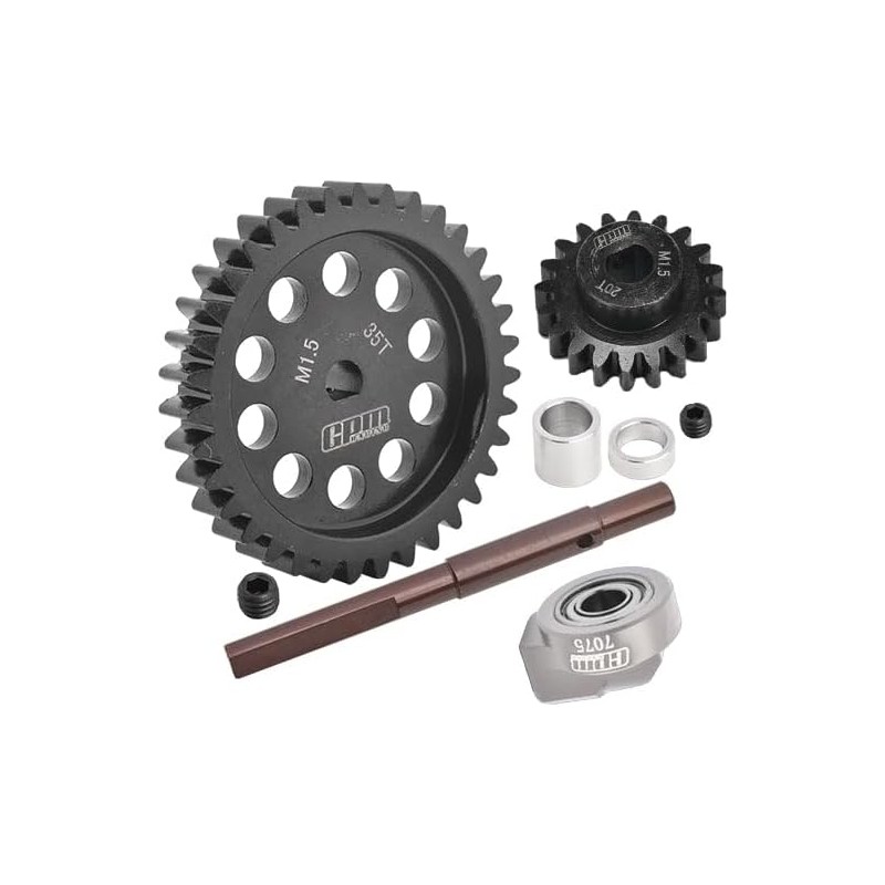GPM 40Cr Carbon Steel M1.5 Spur Gear 35T + Motor Gear 20T for 1/5 X-Maxx / XRT