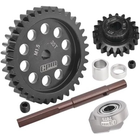 GPM 40Cr Carbon Steel M1.5 Spur Gear 35T + Motor Gear 20T for 1/5 X-Maxx / XRT