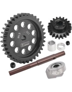 GPM 40Cr Carbon Steel M1.5 Spur Gear 33T + Motor Gear 20T for 1/5 X-Maxx / XRT