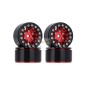 INJORA 1.0" 12-Spokes Beadlock Aluminum Wheel Rims for 1/24 RC Crawlers (4) (W1049) - Red