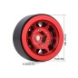 INJORA 1.0" 12-Spokes Beadlock Aluminum Wheel Rims for 1/24 RC Crawlers (4) (W1049) - Red
