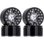 1.0" 12-Spokes Beadlock Aluminum Wheel Rims for 1/24 RC Crawlers (4) (W1049) - BLACK/GREY