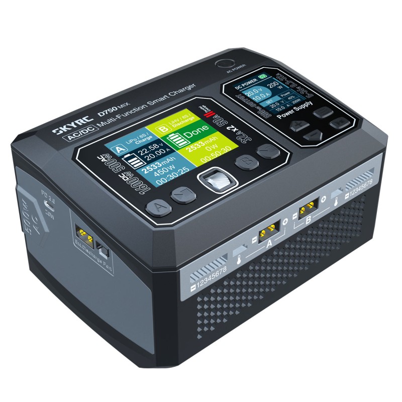 SkyRc Chargeur D750 Mix Lipo 1-8S 32A 50W AC SK100201-01