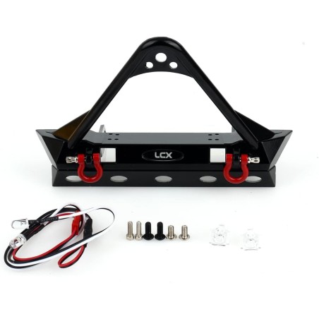 LCX Pare-chocs avant en métal Racing 1/10e RC Crawler pour Traxxas TRX4 TRX6 Axial SCX10 II 90046