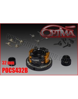 Optima Embrayage 4 Points Alu Complet 32mm Noir POCS432B
