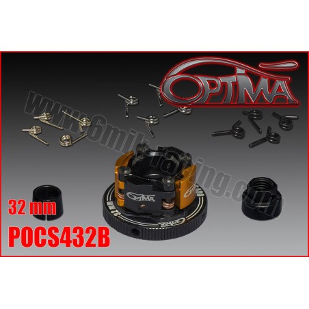 Optima Embrayage 4 Points Alu Complet 32mm Noir POCS432B