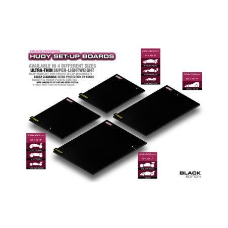 Planche de réglage TT 1/8 et GT - Noir - HUDY - 108705