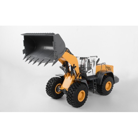 Chargeuse sur pneus hydraulique Earth Mover 870K à l'échelle 1/14 (jaune et blanche)