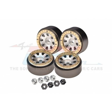 Jantes SLVR Beadlock 1.0 8 trous en aluminium  (4) GPM TRX-4M, SCX24