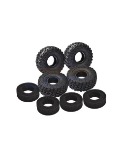 Pneus SLVR Grip larges 1.0 avec inserts 60 x 25MM (4p) pour TRX4M  ,SCX24