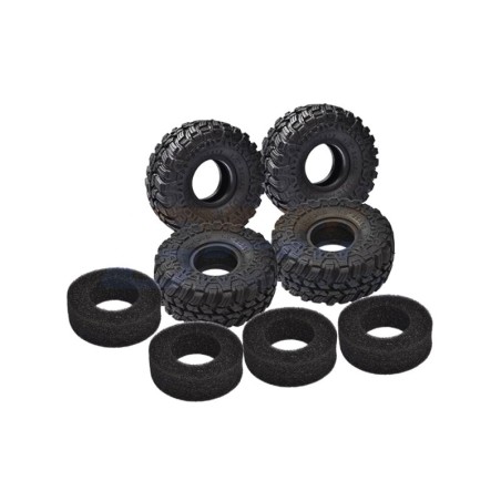 Pneus SLVR Grip larges 1.0 avec inserts 60 x 25MM (4p) pour TRX4M  ,SCX24