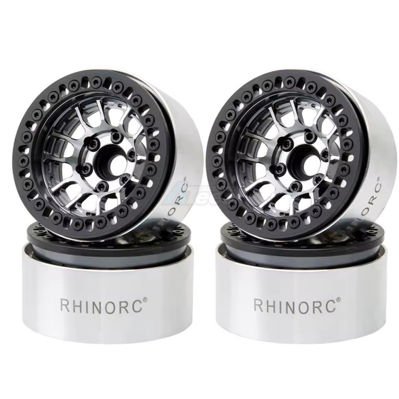 RhinoRC MOZA Negative OffSet Aluminum 1.9 Inch Wheel Rim Titanium (4)