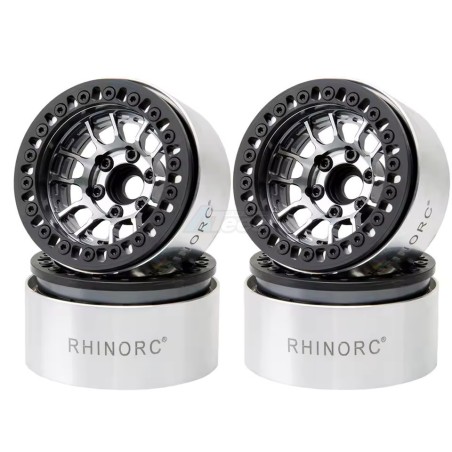 RhinoRC MOZA Negative OffSet Aluminum 1.9 Inch Wheel Rim Titanium (4)