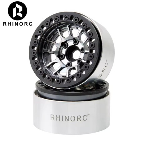 RhinoRC MOZA Negative OffSet Aluminum 1.9 Inch Wheel Rim Titanium (4)