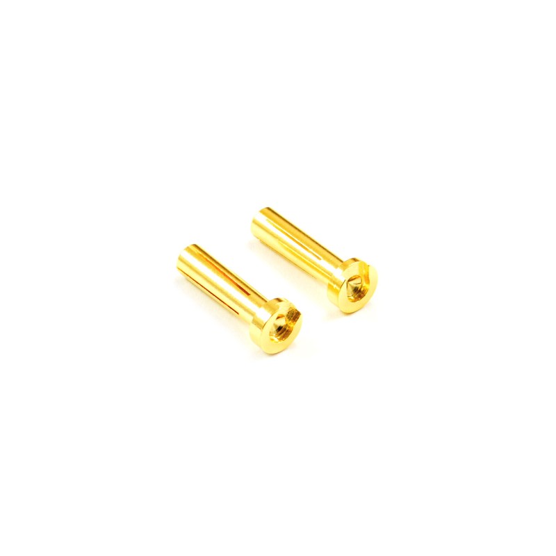 CONNECTOR (2) 4.0MM MALE GOLD