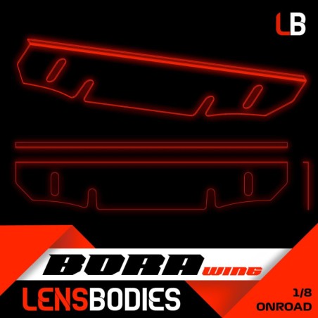 Renforts carrosserie 1/8 Piste + Aileron Lens - HOT RACE