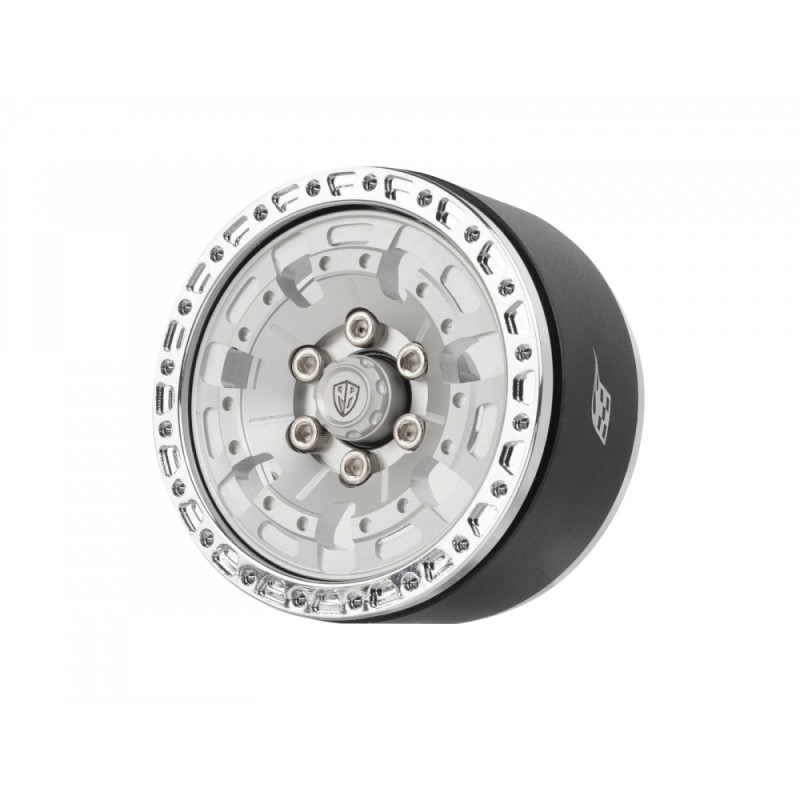 Jantes en aluminium à décalage réglable Boom Racing ProBuild™ 1,9" XZ7 avec système Beadlock (2) Chrome/Argent mat