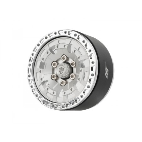 Jantes en aluminium à décalage réglable Boom Racing ProBuild™ 1,9" XZ7 avec système Beadlock (2) Chrome/Argent mat