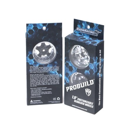 Jantes en aluminium à décalage réglable Boom Racing ProBuild™ 1,9" XZ7 avec système Beadlock (2) Chrome/Argent mat