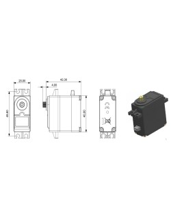 Servo "S250MH" 25kg 25T/JR Pignons métal
