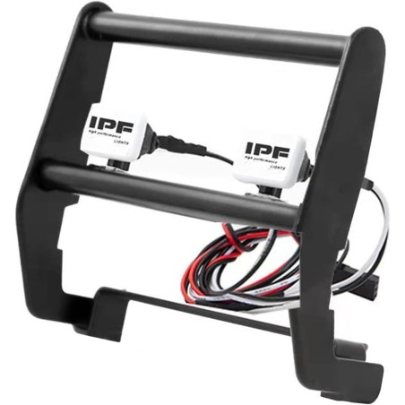 pare-chocs avant en acier inoxydable avec lumière LED anti-collision pour 4 pièces de voiture RC TRX4 1/10
